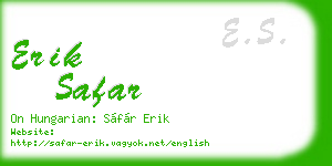 erik safar business card