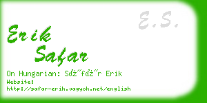 erik safar business card